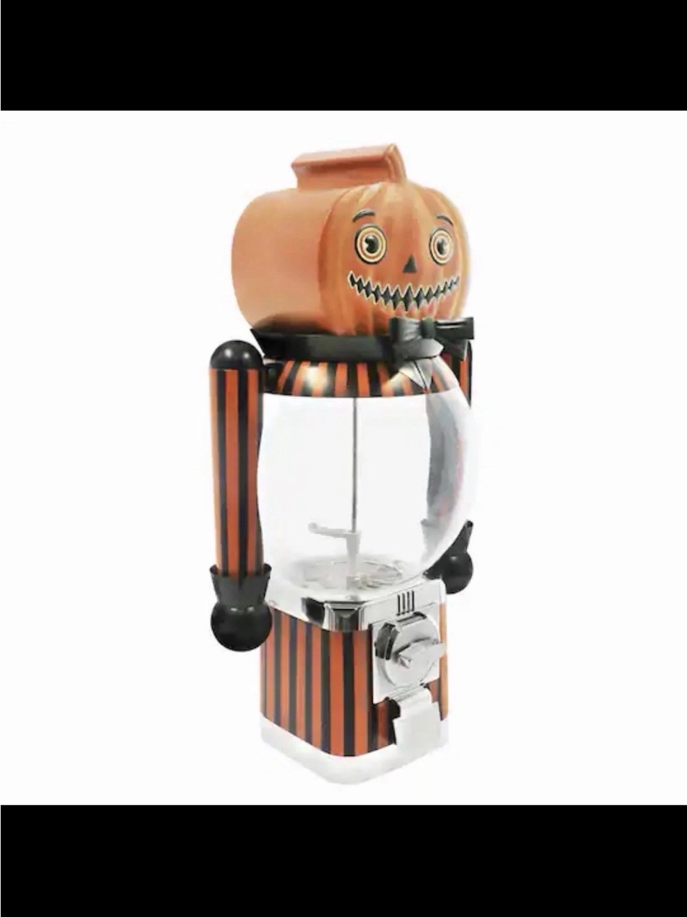 SOLD-Ashland Orange and Black Halloween Pumpkin Candy Dispenser - Picture 4 of 5
